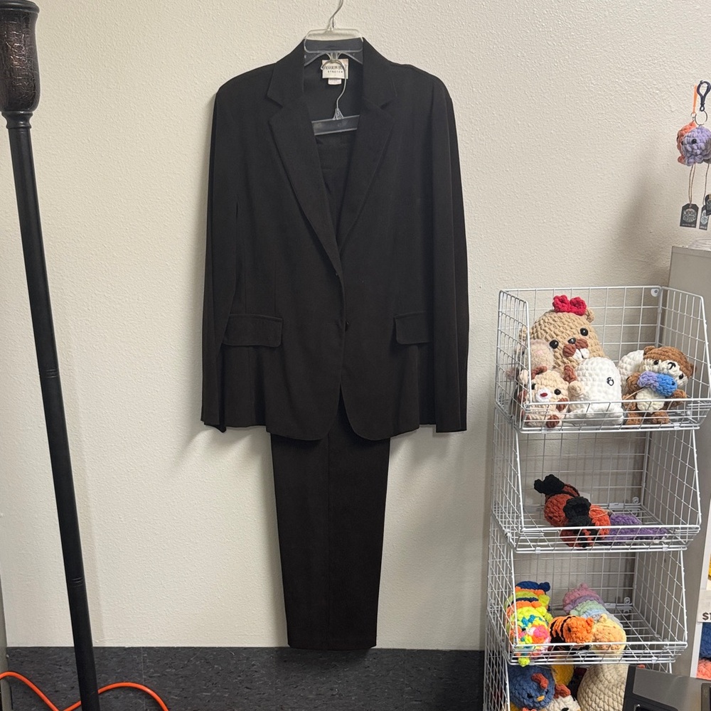 Fashion Bug Women's Dark Blazer and Pants Set